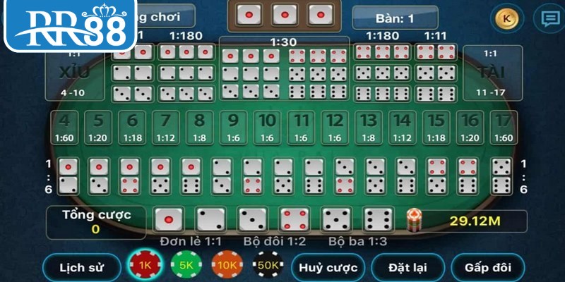 Thông số kỹ thuật trò chơi xúc xắc trực tuyến